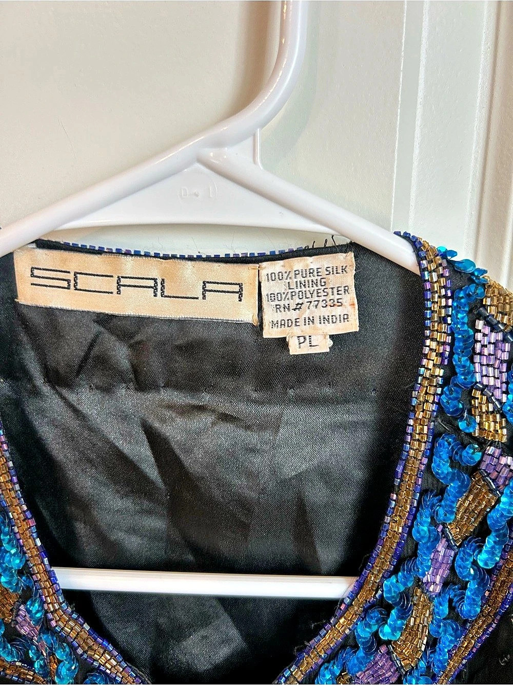 Vintage Scala Beaded Silk Jacket Black Multicolor Embellished Evening Blazer - Picture 2 of 7